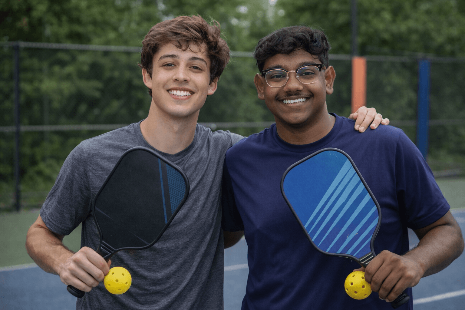 Pickleball action